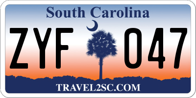SC license plate ZYF047