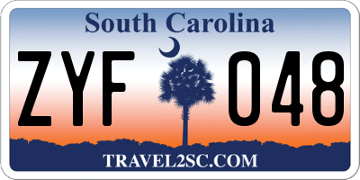 SC license plate ZYF048