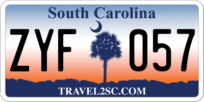 SC license plate ZYF057