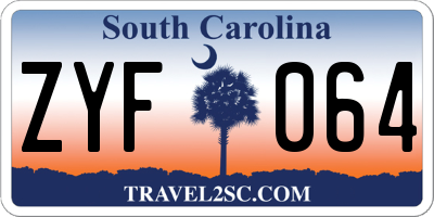 SC license plate ZYF064