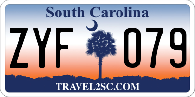 SC license plate ZYF079