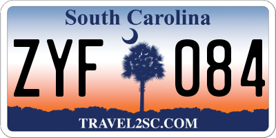 SC license plate ZYF084
