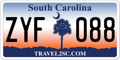 SC license plate ZYF088