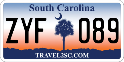 SC license plate ZYF089