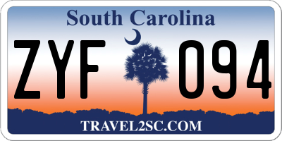SC license plate ZYF094