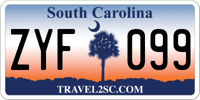 SC license plate ZYF099