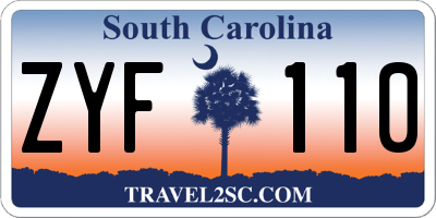 SC license plate ZYF110