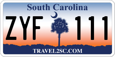 SC license plate ZYF111