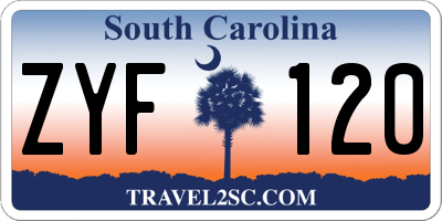 SC license plate ZYF120