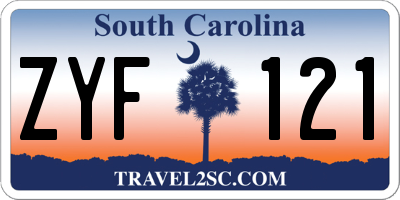 SC license plate ZYF121