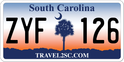 SC license plate ZYF126