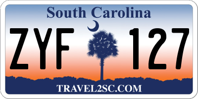 SC license plate ZYF127