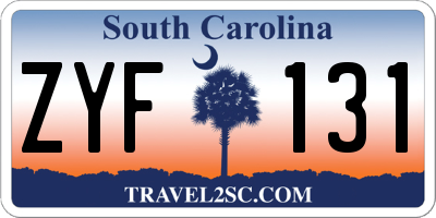 SC license plate ZYF131