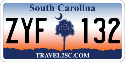 SC license plate ZYF132