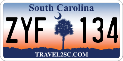 SC license plate ZYF134