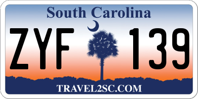 SC license plate ZYF139