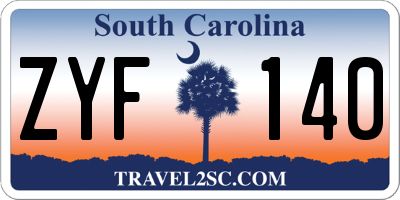 SC license plate ZYF140