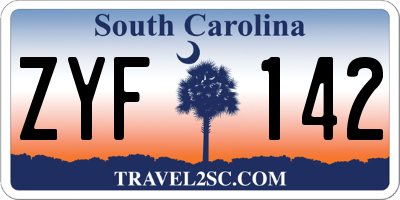 SC license plate ZYF142