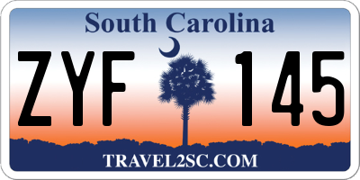SC license plate ZYF145