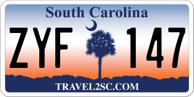 SC license plate ZYF147