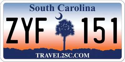 SC license plate ZYF151