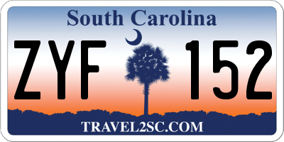 SC license plate ZYF152