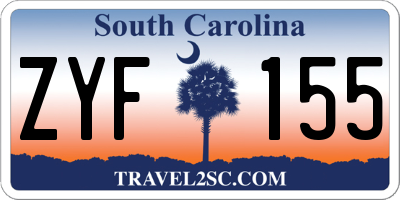 SC license plate ZYF155