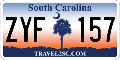 SC license plate ZYF157