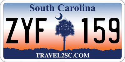 SC license plate ZYF159