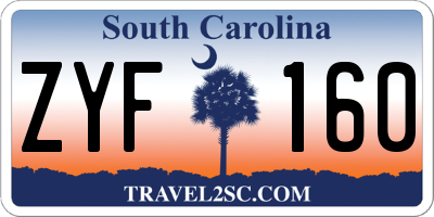 SC license plate ZYF160