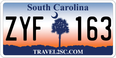 SC license plate ZYF163