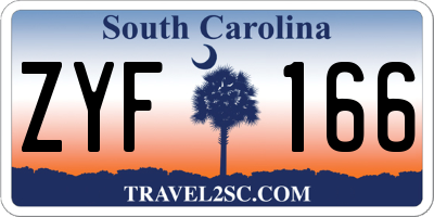 SC license plate ZYF166