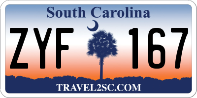 SC license plate ZYF167