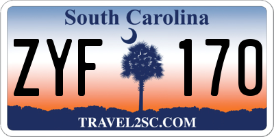 SC license plate ZYF170