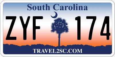 SC license plate ZYF174