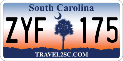 SC license plate ZYF175