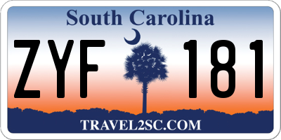 SC license plate ZYF181