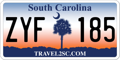 SC license plate ZYF185