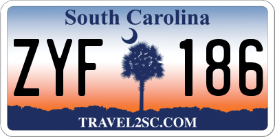 SC license plate ZYF186