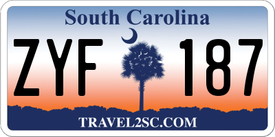 SC license plate ZYF187
