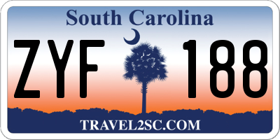 SC license plate ZYF188