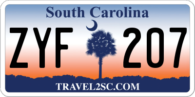 SC license plate ZYF207