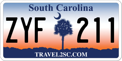 SC license plate ZYF211