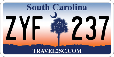 SC license plate ZYF237