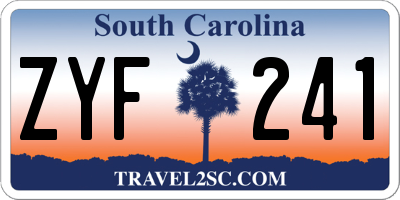 SC license plate ZYF241