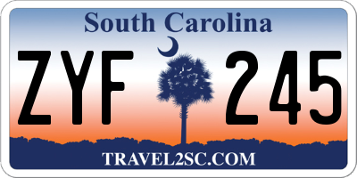 SC license plate ZYF245