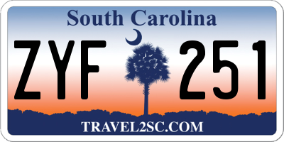 SC license plate ZYF251