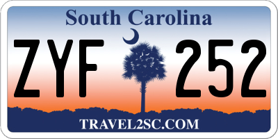 SC license plate ZYF252
