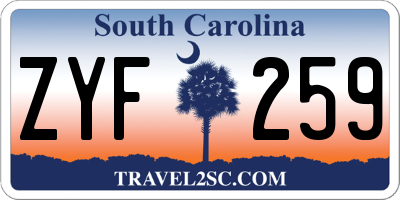 SC license plate ZYF259