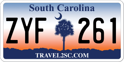 SC license plate ZYF261